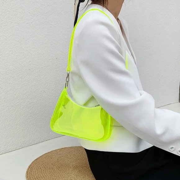 Killer cool new wave clear neon vinyl purse - Picture 4 of 9